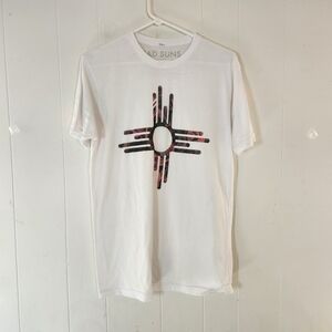 Bad Suns Band Merch Logo White Tee Large Sun Logo Unisex